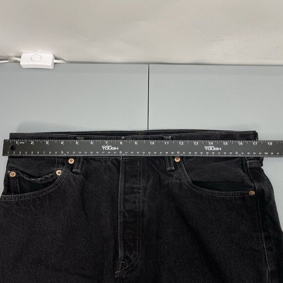Levi's Black Straight  501 Jeans Classic Fit - Picture 8 of 12